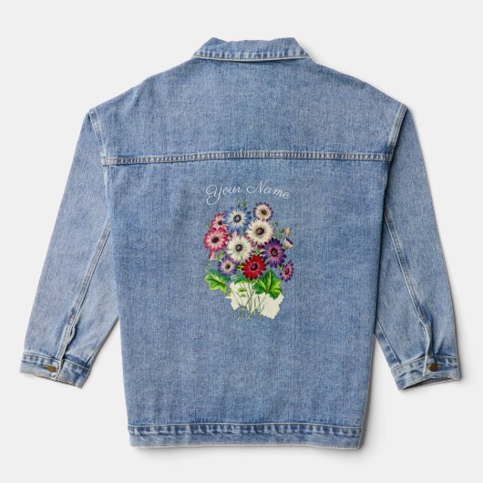 GEPERSONALISEERDE BLOEMEN BOEKET DENIM JACKET (Achterkant)