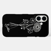 Gepersonaliseerde Bloemen Boeket Zwart & Witte Lij Case-Mate iPhone Case (Achterkant (horizontaal))