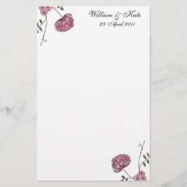 Gepersonaliseerde Bloemen bruiloft briefpapier
