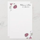 Gepersonaliseerde Bloemen bruiloft briefpapier (Voorkant / Achterkant)