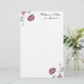 Gepersonaliseerde Bloemen bruiloft briefpapier (Staand voorkant)