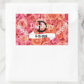 Gepersonaliseerde Bloemen bruiloft Rechthoekige Sticker (Tas)