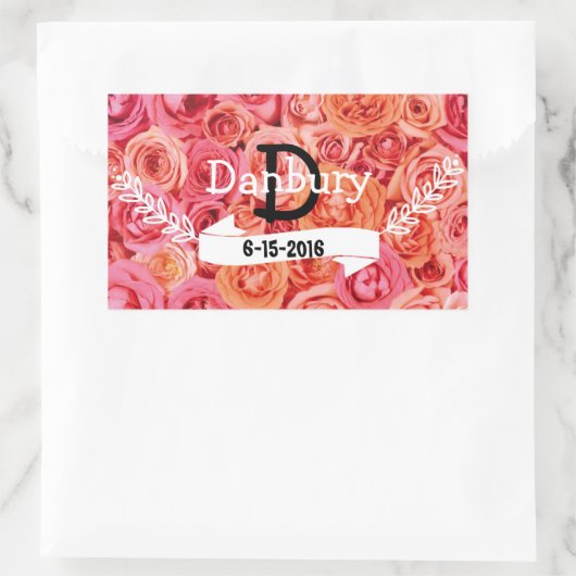 Gepersonaliseerde Bloemen bruiloft Rechthoekige Sticker (Tas)