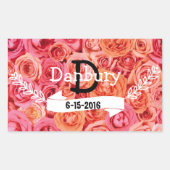 Gepersonaliseerde Bloemen bruiloft Rechthoekige Sticker (Voorkant)