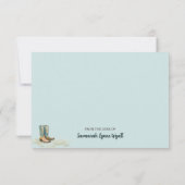 Gepersonaliseerde Bloemen Cactus Laarzen Thema Dan Bedankkaart (Achterkant)