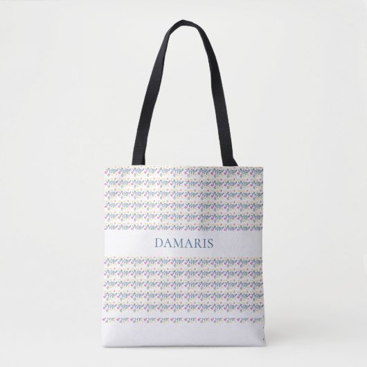 Gepersonaliseerde Bloemen Canvas tas – Aangepaste (Voorkant)