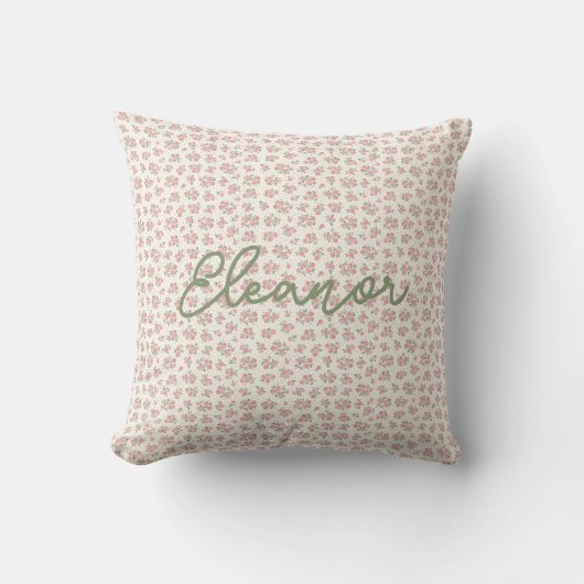 Gepersonaliseerde Bloemen CottageCore Kussen (Voorkant)