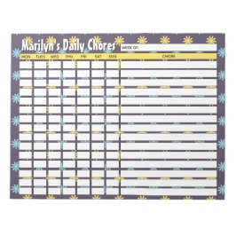 Gepersonaliseerde bloemen dagelijkse klusjes grafi notitieblok