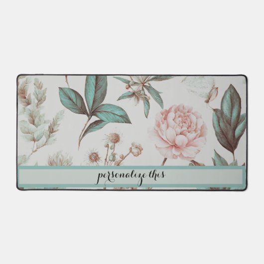 Gepersonaliseerde  Bloemen Desk Mat (Voorkant)