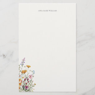 Gepersonaliseerde bloemen elegant briefpapier