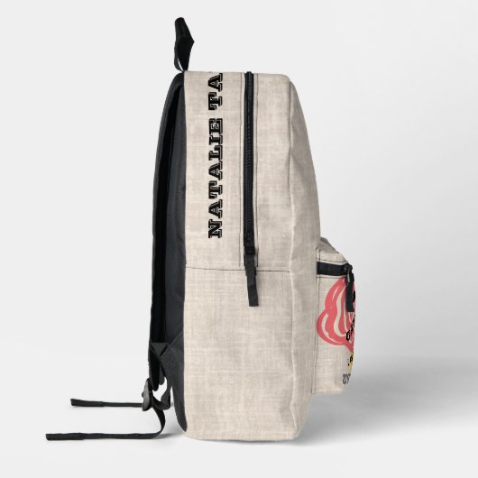 Gepersonaliseerde bloemen en jute Stijlvolle ontwe Bedrukte Rugzak (Links)