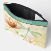 Gepersonaliseerde bloemen en libellen etui (Open)