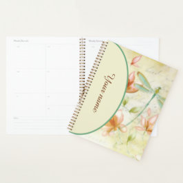 Gepersonaliseerde bloemen en libellen planner