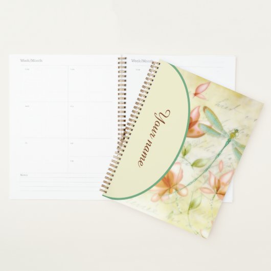 Gepersonaliseerde bloemen en libellen planner (Display)