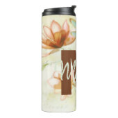 Gepersonaliseerde bloemen en libellen thermosbeker (Gedraaid links)