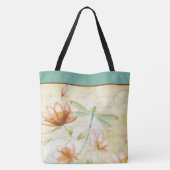 Gepersonaliseerde bloemen en libellen tote bag (Achterkant)