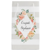 Gepersonaliseerde Bloemen en Strepen Patroon Klein Cadeauzakje (Voorkant)