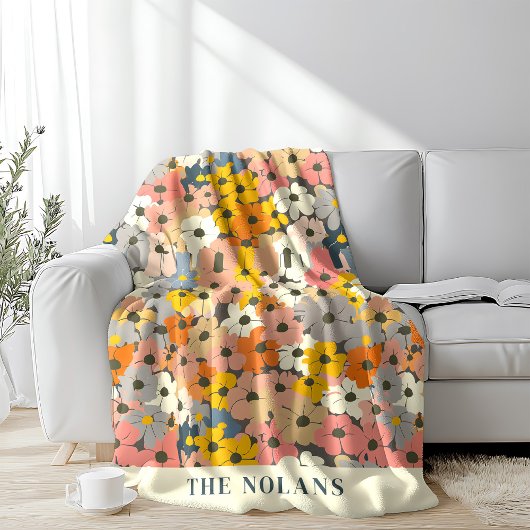 Gepersonaliseerde Bloemen Fleece Deken