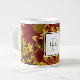 Gepersonaliseerde bloemen, gele madeliefje w naam/ grote koffiekop