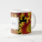 Gepersonaliseerde bloemen, gele madeliefje w naam/ grote koffiekop (Voorkant rechts)