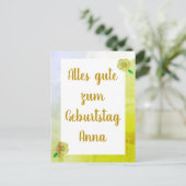 Gepersonaliseerde Bloemen Gelukkige Verjaardag in  Briefkaart (Staand voorkant)