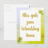 Gepersonaliseerde Bloemen Gelukkige Verjaardag in  Briefkaart (Voorkant / Achterkant)