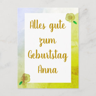 Gepersonaliseerde Bloemen Gelukkige Verjaardag in  Briefkaart