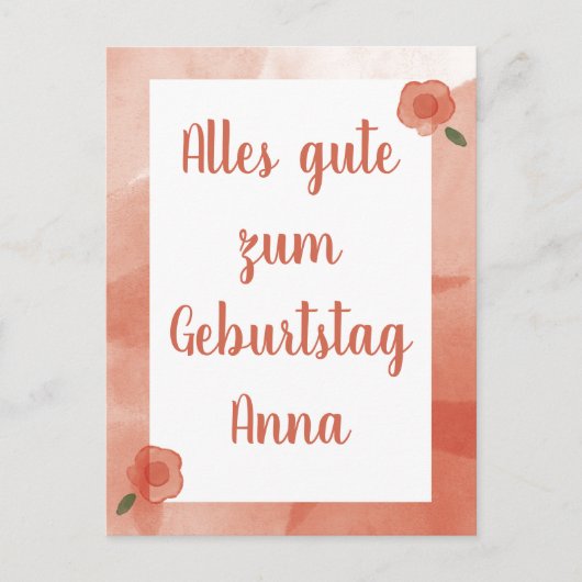 Gepersonaliseerde Bloemen Gelukkige Verjaardag in  Briefkaart (Voorkant)