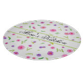 Gepersonaliseerde Bloemen Glas Snijplank – Gift (Hoek)