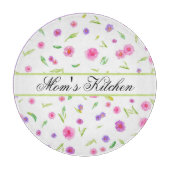 Gepersonaliseerde Bloemen Glas Snijplank – Gift (Voorkant)