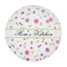 Gepersonaliseerde Bloemen Glas Snijplank – Gift