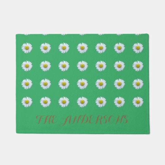 Gepersonaliseerde Bloemen Groen Deurmat (Voorkant)