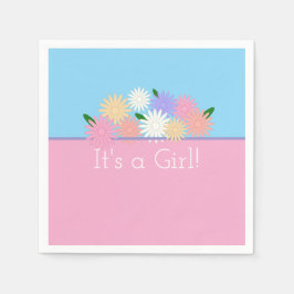 Gepersonaliseerde Bloemen Het is een Baby Meisje R Servet