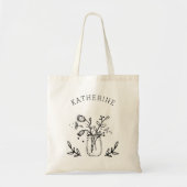 Gepersonaliseerde Bloemen in Stoere Pot Tote Bag (Voorkant)