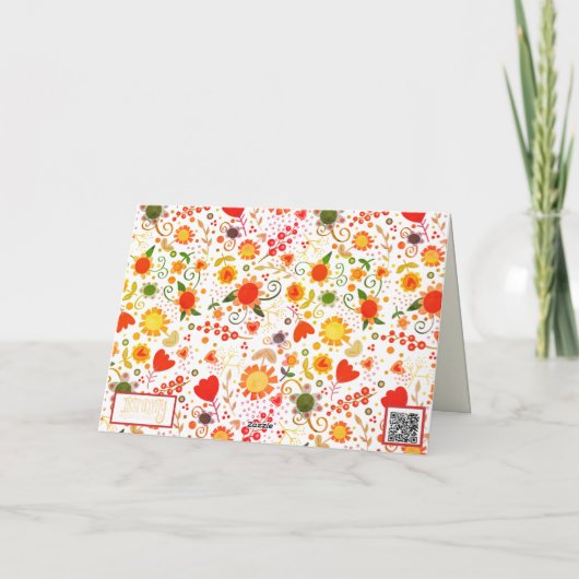 Gepersonaliseerde Bloemen Inspirivity Floral Heart Kaart (Achterkant)