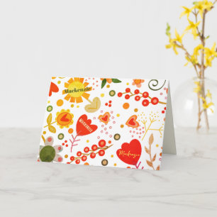 Gepersonaliseerde Bloemen Inspirivity Floral Heart Kaart