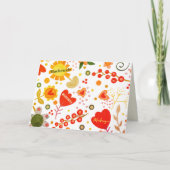 Gepersonaliseerde Bloemen Inspirivity Floral Heart Kaart (Voorkant)