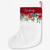 Gepersonaliseerde Bloemen Kerstmis Kleine Kerstsok (Achterkant)