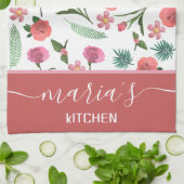 Gepersonaliseerde Bloemen Keuken Handdoek - Custom (Gevouwen)