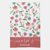 Gepersonaliseerde Bloemen Keuken Handdoek - Custom (Verticaal)