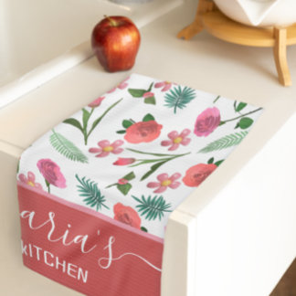 Gepersonaliseerde Bloemen Keuken Handdoek - Custom