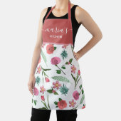Gepersonaliseerde Bloemen Keuken Schort - Custom N (Insitu)
