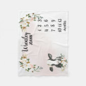 Gepersonaliseerde Bloemen Koe Maandelijkse Mijlpaa Fleece Deken (Voorkant)
