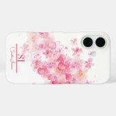 Gepersonaliseerde Bloemen Monogram iPhone Case (Achterkant (horizontaal))