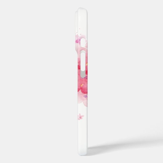 Gepersonaliseerde Bloemen Monogram iPhone Case (Achterkant / Links)
