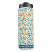 Gepersonaliseerde Bloemen Monogram & Naam Water Tu Thermosbeker (Voorkant)