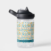 Gepersonaliseerde Bloemen Monogram & Naam Waterfle Waterfles (Rechts)