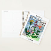 Gepersonaliseerde bloemen muzieknoten en vreugde k planner (Display)