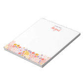 Gepersonaliseerde Bloemen Notitieblok met Aangepas (Linkerzijde)