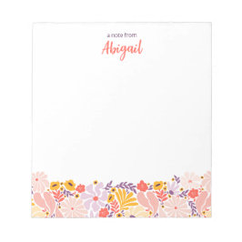 Gepersonaliseerde Bloemen Notitieblok met Aangepas